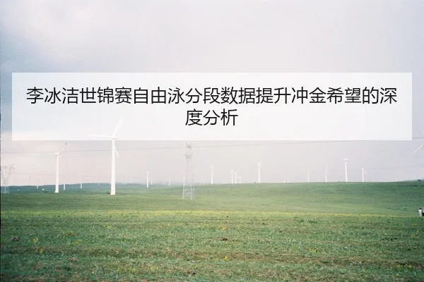 李冰洁世锦赛自由泳分段数据提升冲金希望的深度分析
